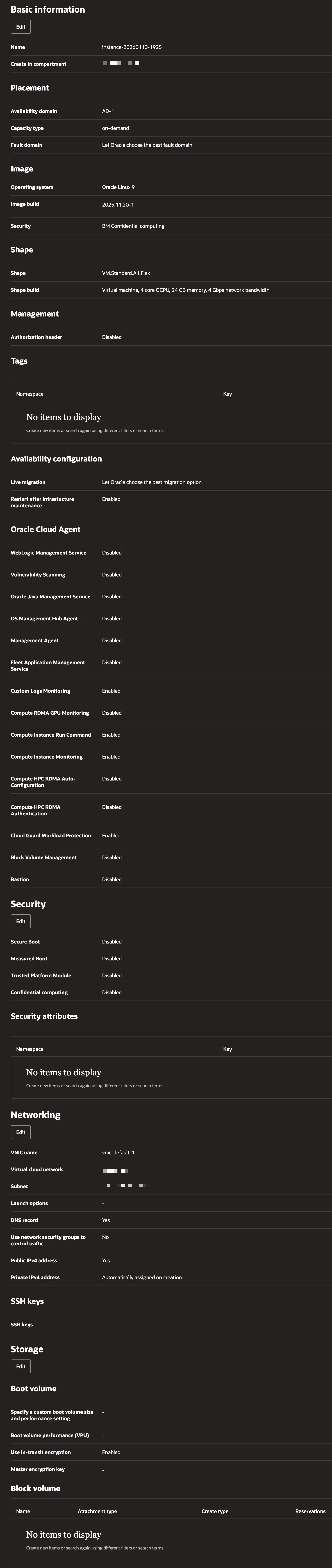 Seriously you can just leave all default options as is, the only thing you need to make right is the "shape". Make sure it's Ampere Standard.A1.Flex. You should see the "Always-free eligible" tag visible next to the selection.